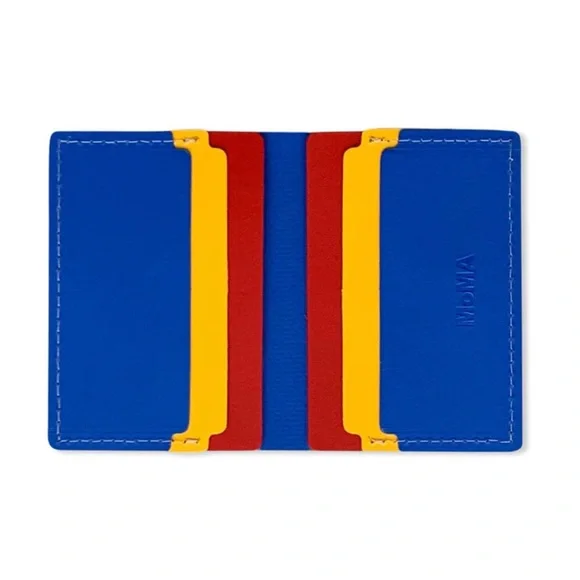MoMA Primary Colors Recycled Leather Card Holder Wallet (2000) - Picture 3 of 10
